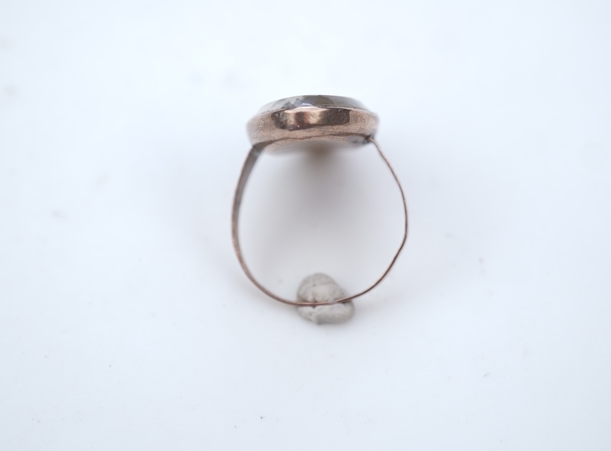 A fine Georgian mourning ring, late 18th century